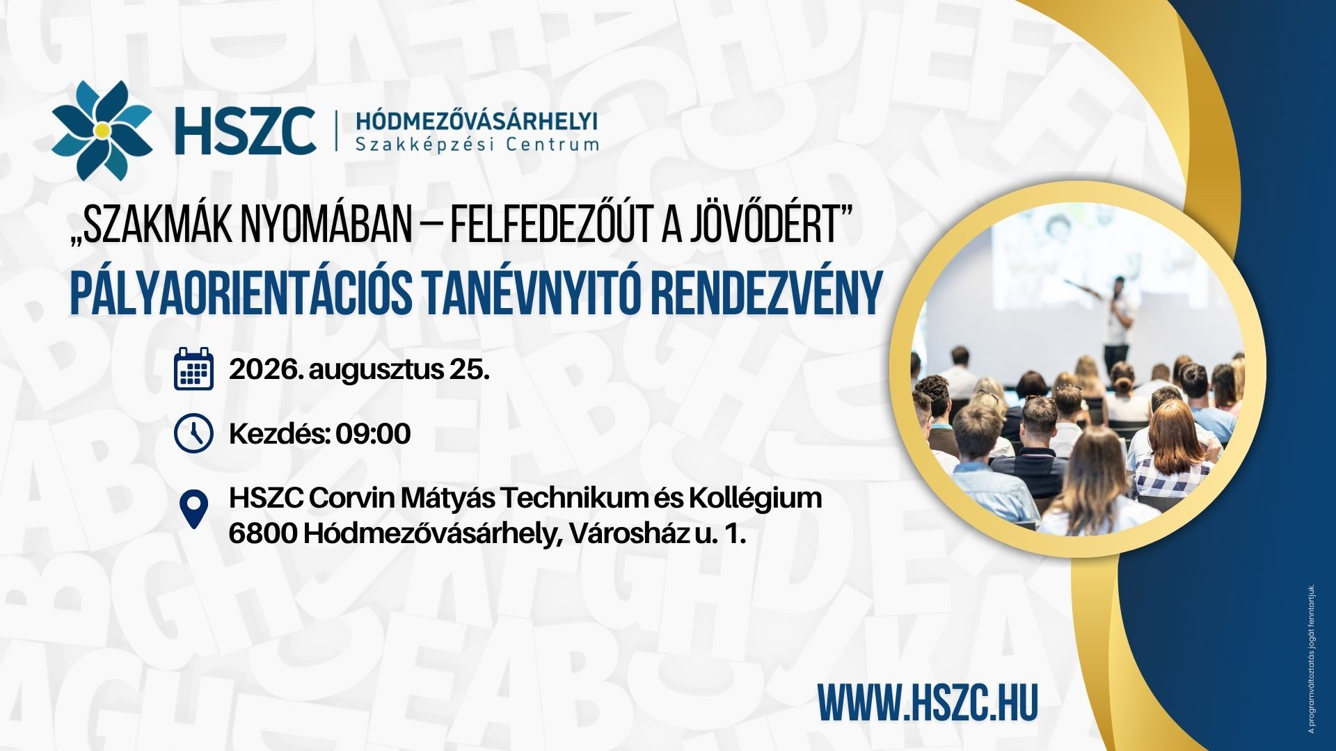 Pályaorientációs tanévnyitó rendezvény