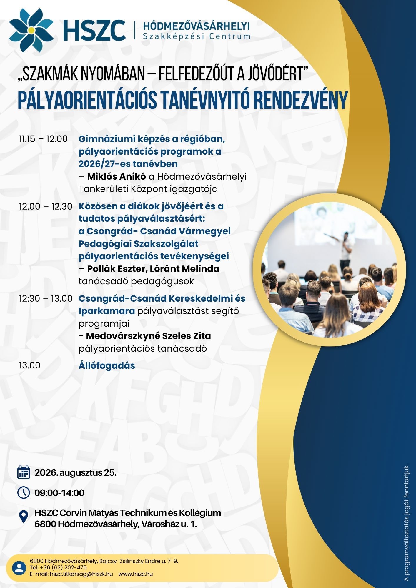 Pályaorientációs tanévnyitó program 2026